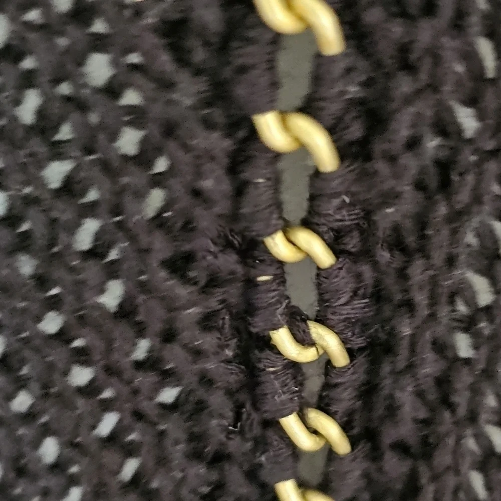 Love Stitch Net Weave Crotchet Sweater Black Size S - Picture 3 of 13